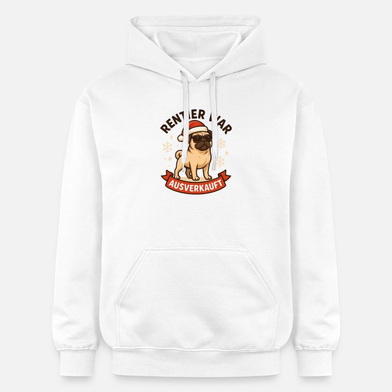 Reindeer a affiché complet Pug Pug - Sweat à capuche Softstyle® Gildan Unisexe - blanc