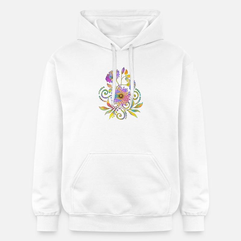 Fleur - Sweat à capuche Softstyle® Gildan Unisexe - blanc