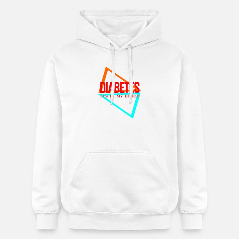 Le diabète, c’est dans mon sang - Sweat à capuche Softstyle® Gildan Unisexe - blanc