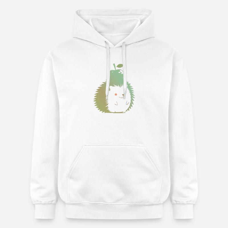 Hérisson Pastel avec Pomme - Sweat à capuche Softstyle® Gildan Unisexe - blanc