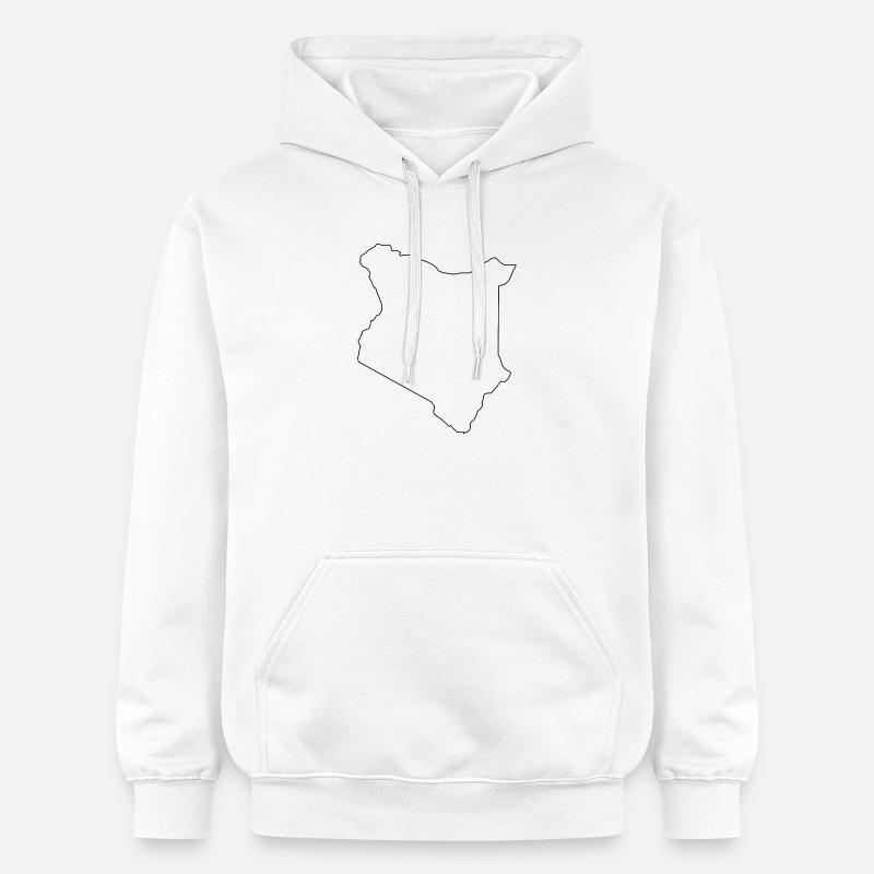 Plan de la carte du Kenya - Sweat à capuche Softstyle® Gildan Unisexe - blanc