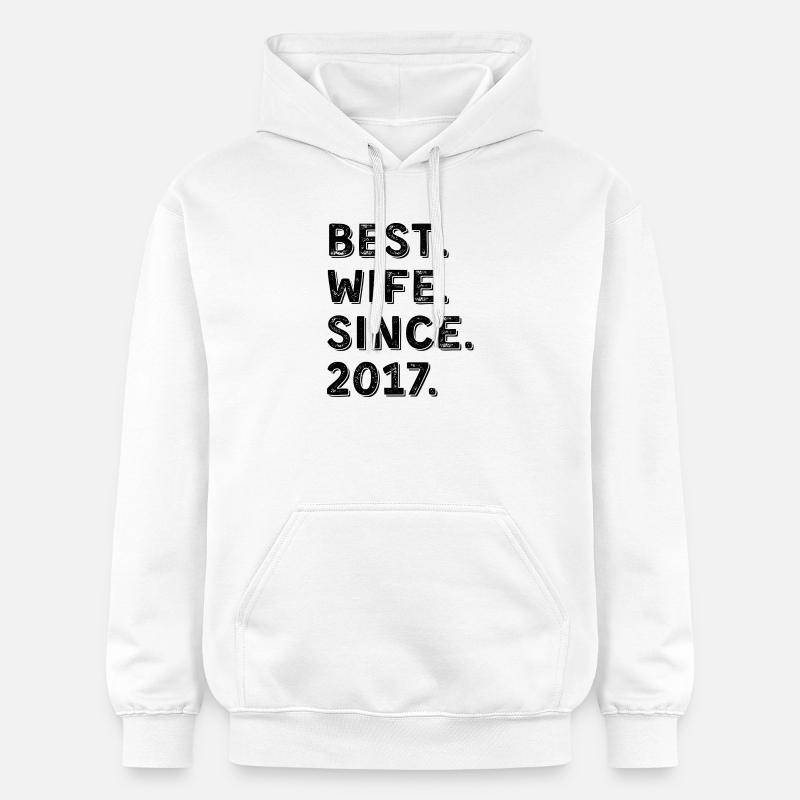 Beste Ehefrau seit 2017 9-jähriges Jubiläumsgeschenk - Gildan Unisex Softstyle® Midweight Hoodie - Weiß