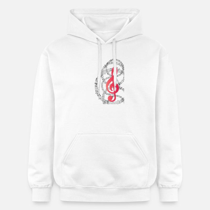 Clé de musique - Sweat à capuche Softstyle® Gildan Unisexe - blanc