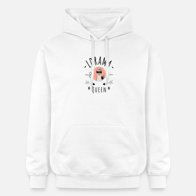 Pas de drame Llama Queen - Sweat à capuche Softstyle® Gildan Unisexe - blanc