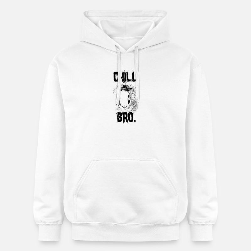 Chill Bro Proboscis Monkey Gift - Sweat à capuche Softstyle® Gildan Unisexe - blanc