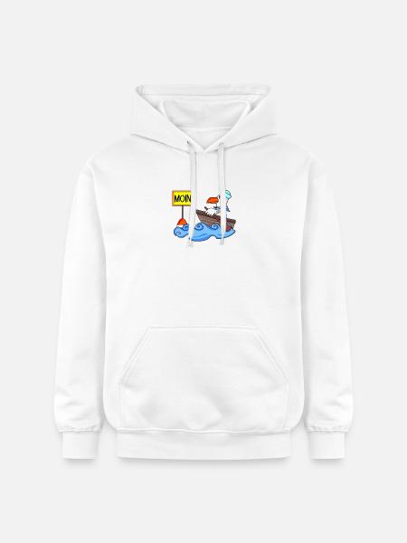 Moin Seemann Möwe Seemöwe Boot - Gildan Unisex Softstyle® Midweight Hoodie - Weiß