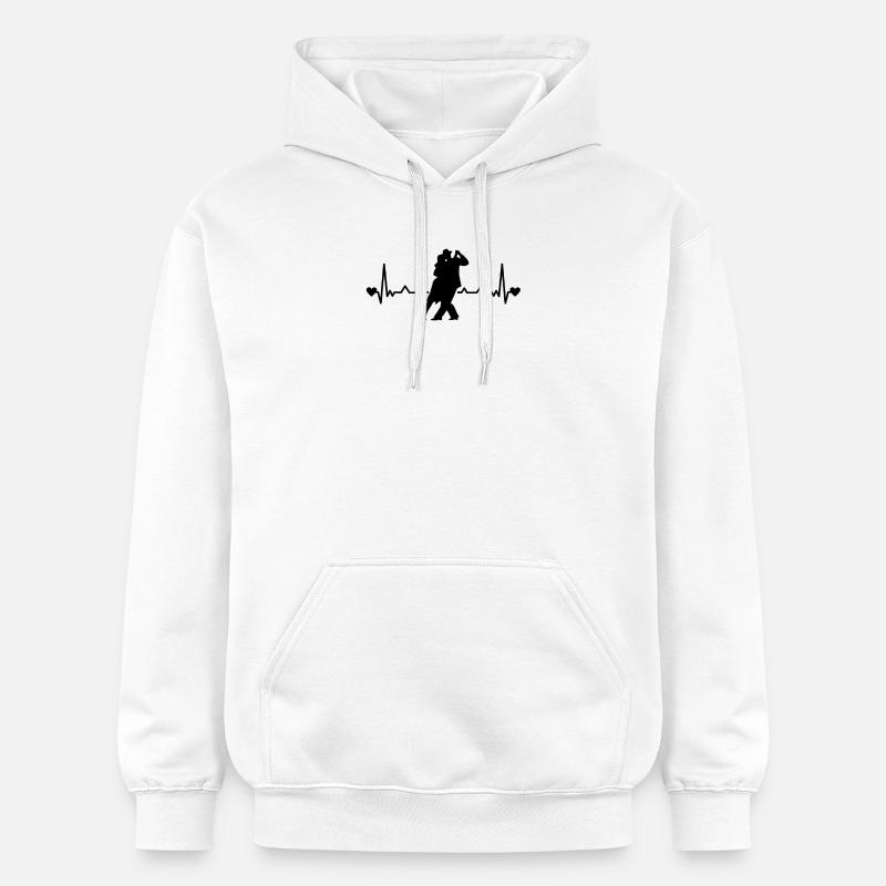 Tango Argentino Heartbeat Tango Danseur Couple - Sweat à capuche Softstyle® Gildan Unisexe - blanc