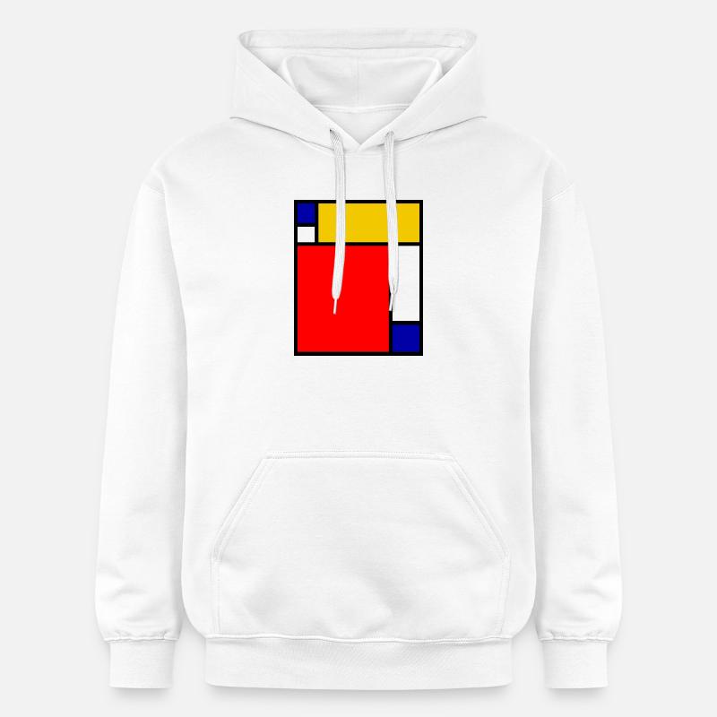 Mondrian 4 - Sweat à capuche Softstyle® Gildan Unisexe - blanc