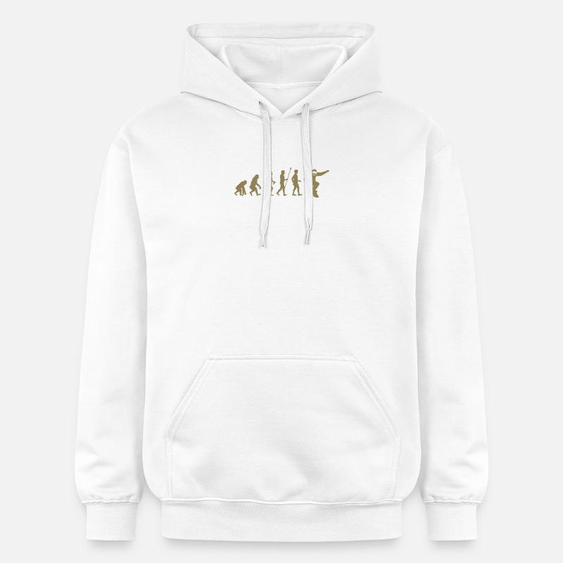 Snowboarder Evolution Idée cadeau - Sweat à capuche Softstyle® Gildan Unisexe - blanc