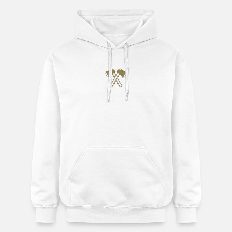 Axe Axes Bûcheron Forestier - Sweat à capuche Softstyle® Gildan Unisexe - blanc