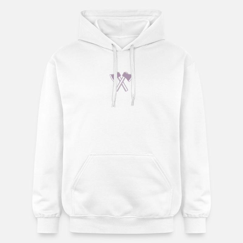 Axe Axes Bûcheron Forestier - Sweat à capuche Softstyle® Gildan Unisexe - blanc