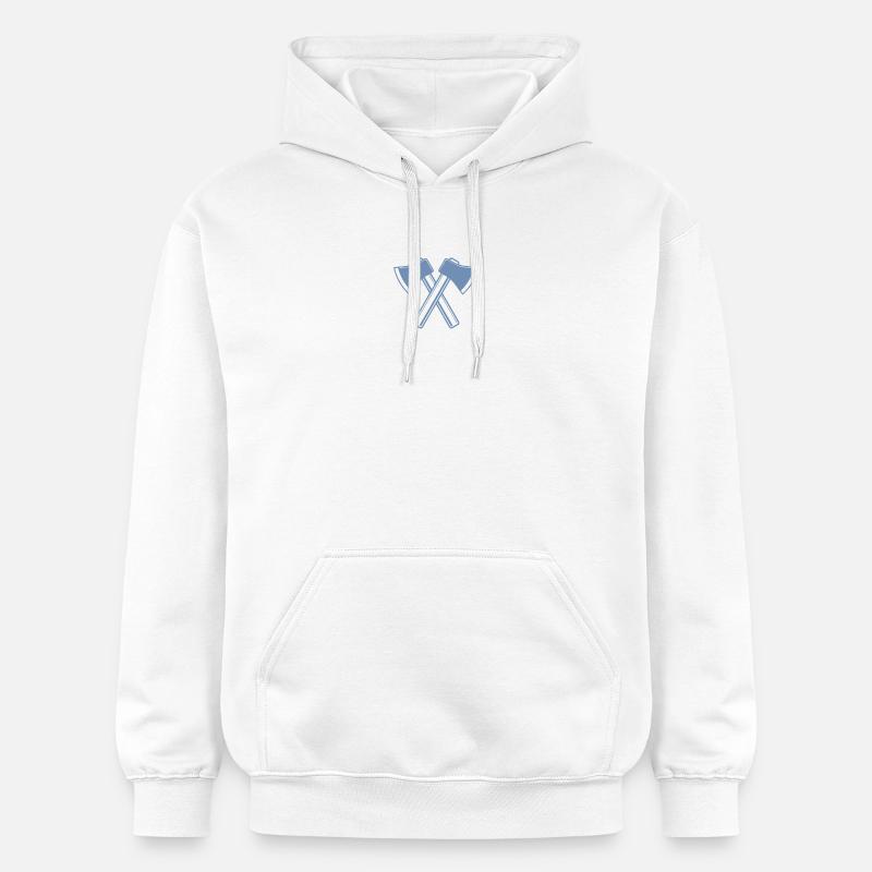 Axe Axes Bûcheron Forestier - Sweat à capuche Softstyle® Gildan Unisexe - blanc