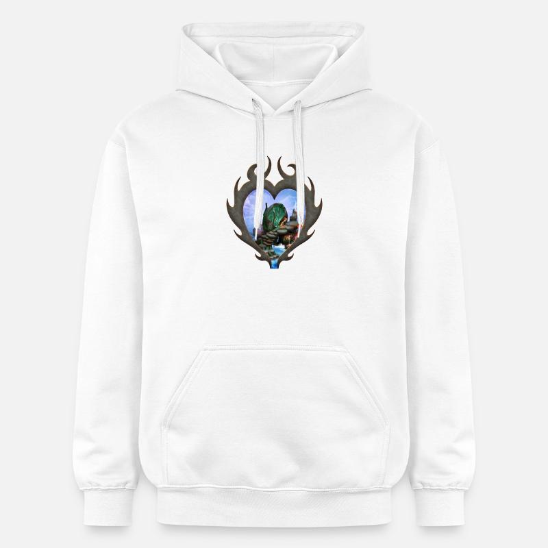 Petite fée sur la plage - Sweat à capuche Softstyle® Gildan Unisexe - blanc