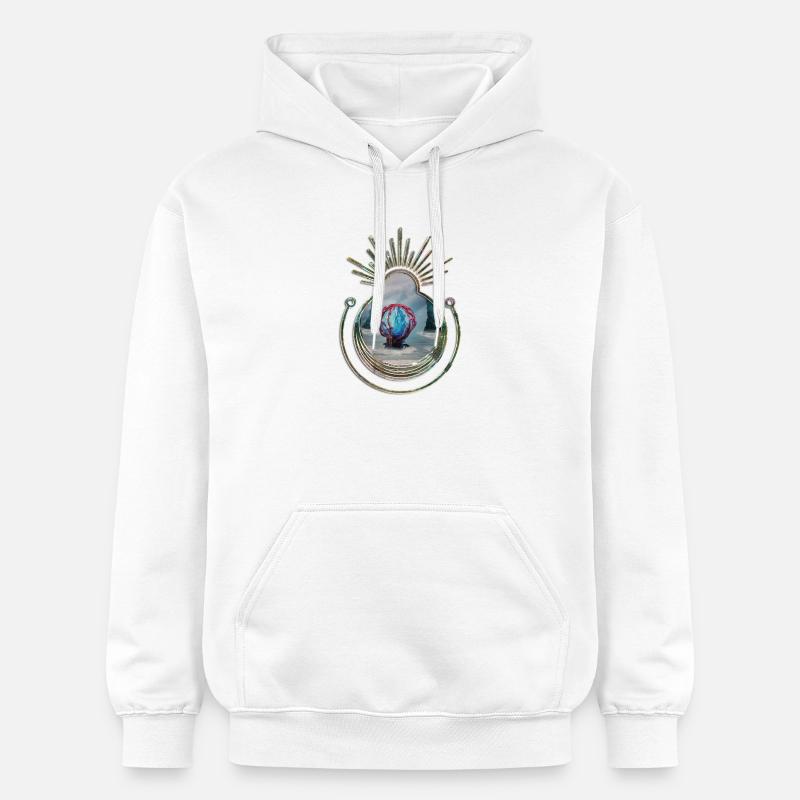 Dans le cocon sur la plage - Sweat à capuche Softstyle® Gildan Unisexe - blanc