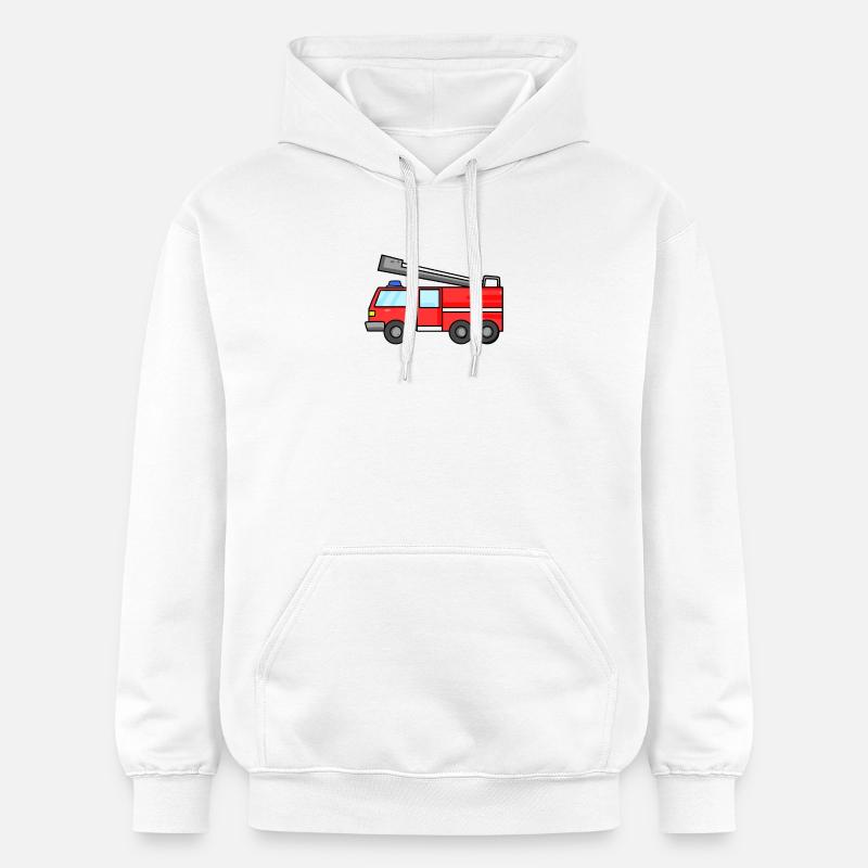 Voiture de pompiers - Sweat à capuche Softstyle® Gildan Unisexe - blanc