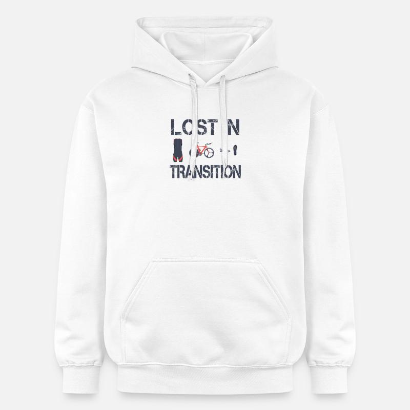 Triathlon triathlète perdu en transition - Sweat à capuche Softstyle® Gildan Unisexe - blanc