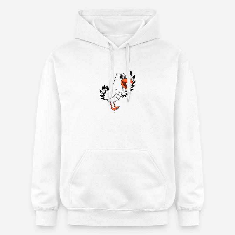 Seagull Bienvenue - Sweat à capuche Softstyle® Gildan Unisexe - blanc