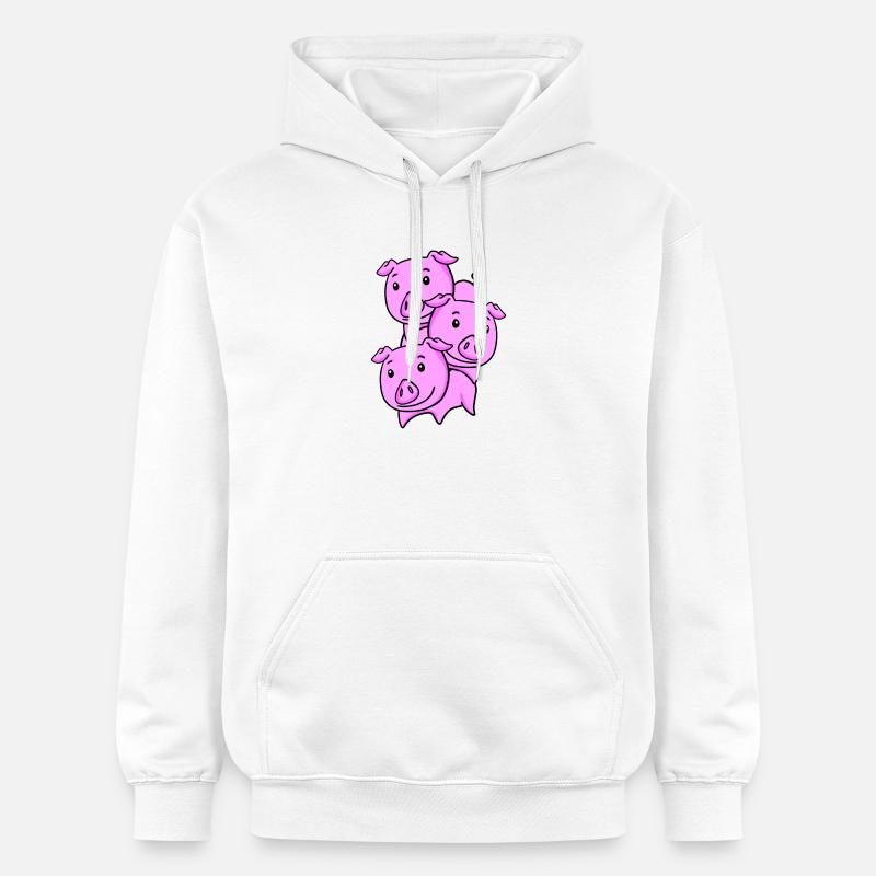 Porcs mignons - Sweat à capuche Softstyle® Gildan Unisexe - blanc
