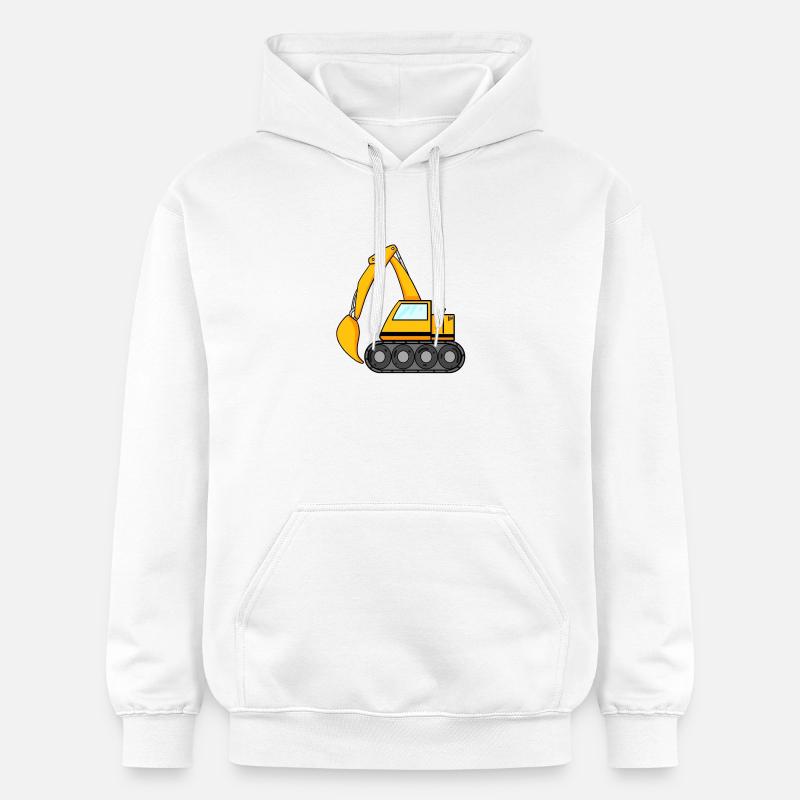 Löffelbagger Ausgräber Bagger Baumaschine - Gildan Unisex Softstyle® Midweight Hoodie - Weiß