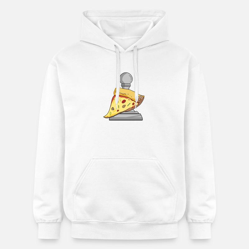 Échecs et pizza - Sweat à capuche Softstyle® Gildan Unisexe - blanc