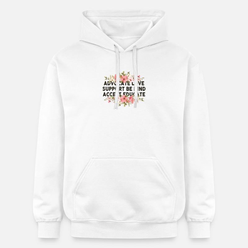 Plaidoyer Amour Soutien Accepter Soyez gentil - Sweat à capuche Softstyle® Gildan Unisexe - blanc
