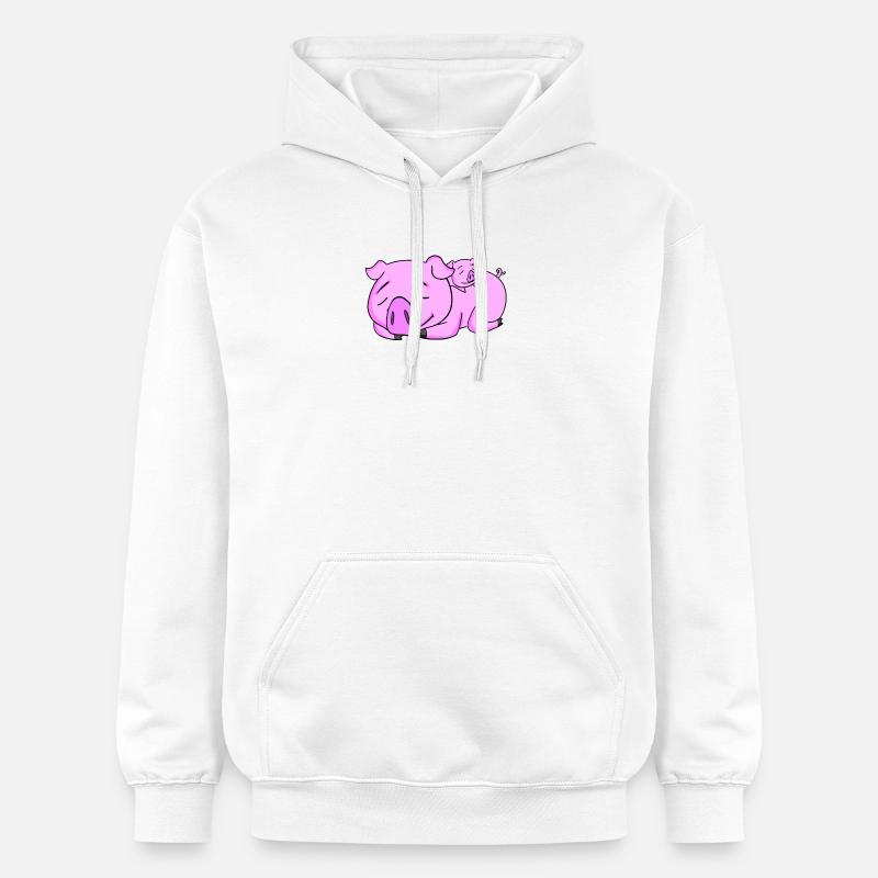 Cochon avec bébé cochon - Sweat à capuche Softstyle® Gildan Unisexe - blanc