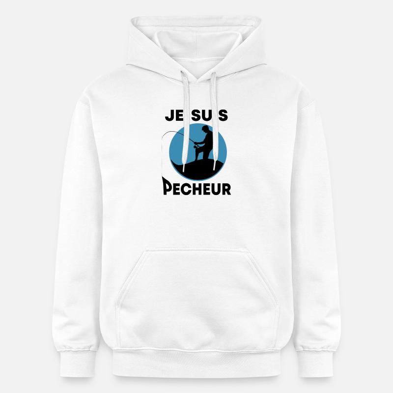 Je suis pêcheur - Sweat à capuche Softstyle® Gildan Unisexe - blanc