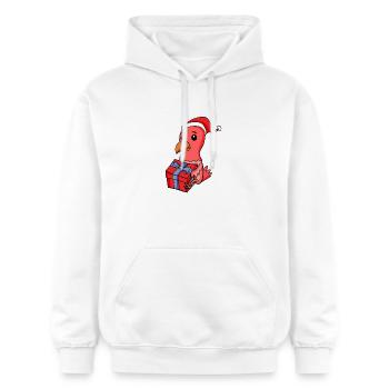 Weihnachten Huhn Baby mit Geschenk - Gildan Unisex Softstyle® Midweight Hoodie - Weiß - Vorne - Liana (172cm) & Jaron (178cm)