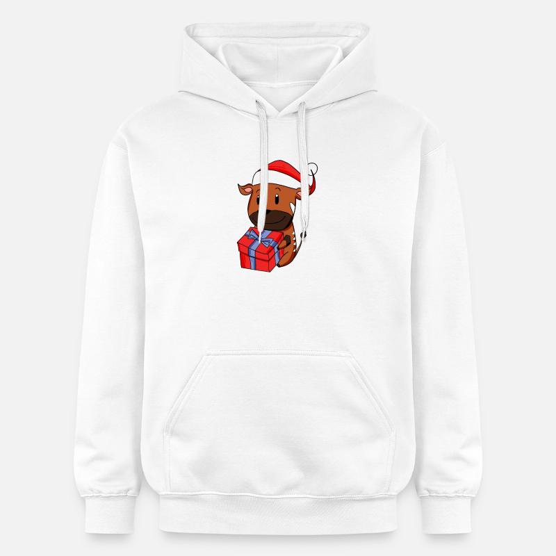 Noël Antilope Bébé avec Cadeau - Sweat à capuche Softstyle® Gildan Unisexe - blanc