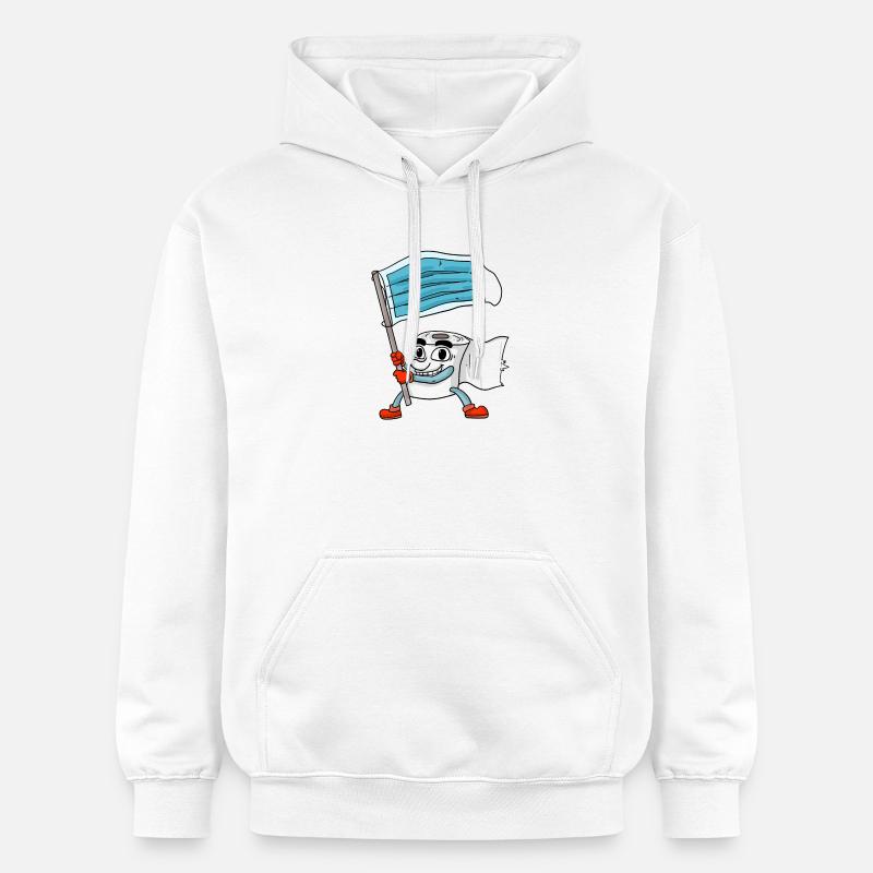 Drapeau de masque de papier toilette - Sweat à capuche Softstyle® Gildan Unisexe - blanc