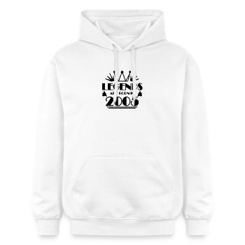 2005 - Né en 2005 - Sweat à capuche Softstyle® Gildan Unisexe - blanc - Devant - Liana (172cm) & Jaron (178cm)