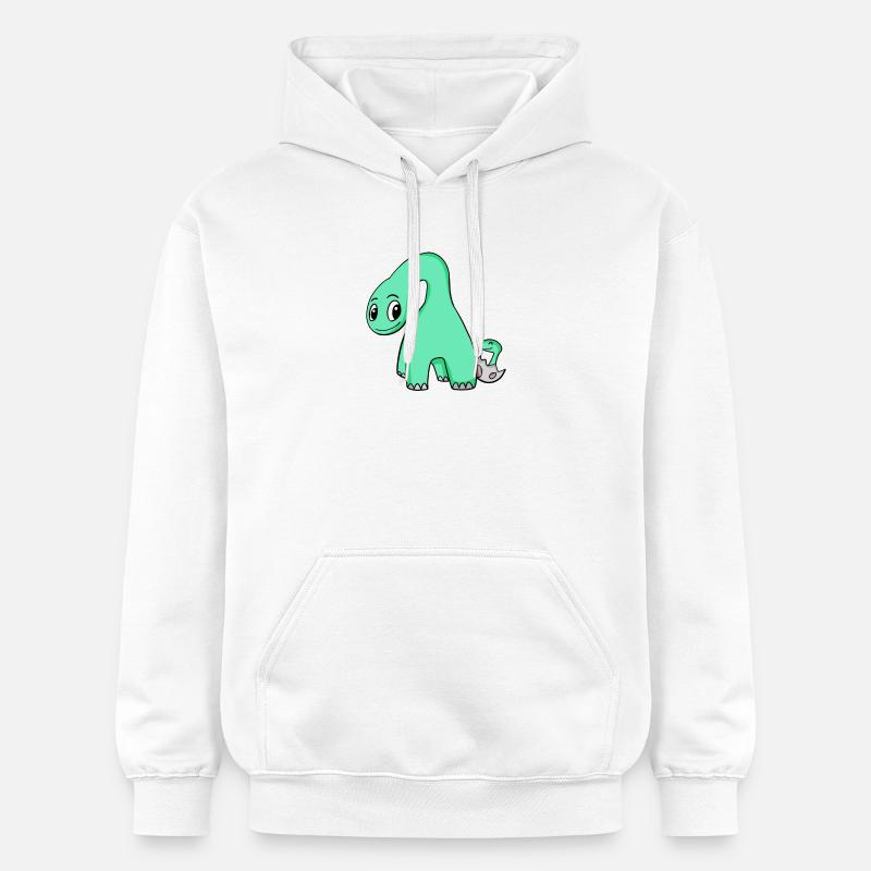 Dinosaure avec bébé dinosaure - Sweat à capuche Softstyle® Gildan Unisexe - blanc