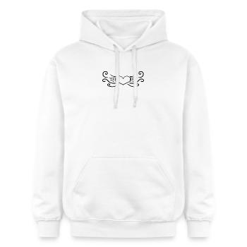 Cœur Noir - Sweat à capuche Softstyle® Gildan Unisexe - blanc - Devant - Liana (172cm) & Jaron (178cm)
