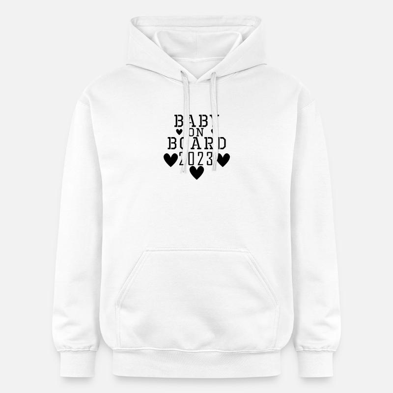 Bébé 2023 - Naissance Enceinte 2023 Grossesse - Sweat à capuche Softstyle® Gildan Unisexe - blanc