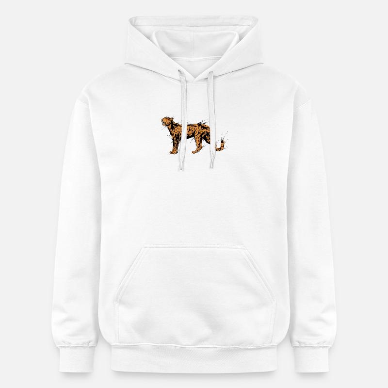 Guépard léopard - Sweat à capuche Softstyle® Gildan Unisexe - blanc