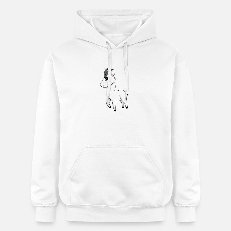 Motif d’enfants de chèvre - Sweat à capuche Softstyle® Gildan Unisexe - blanc