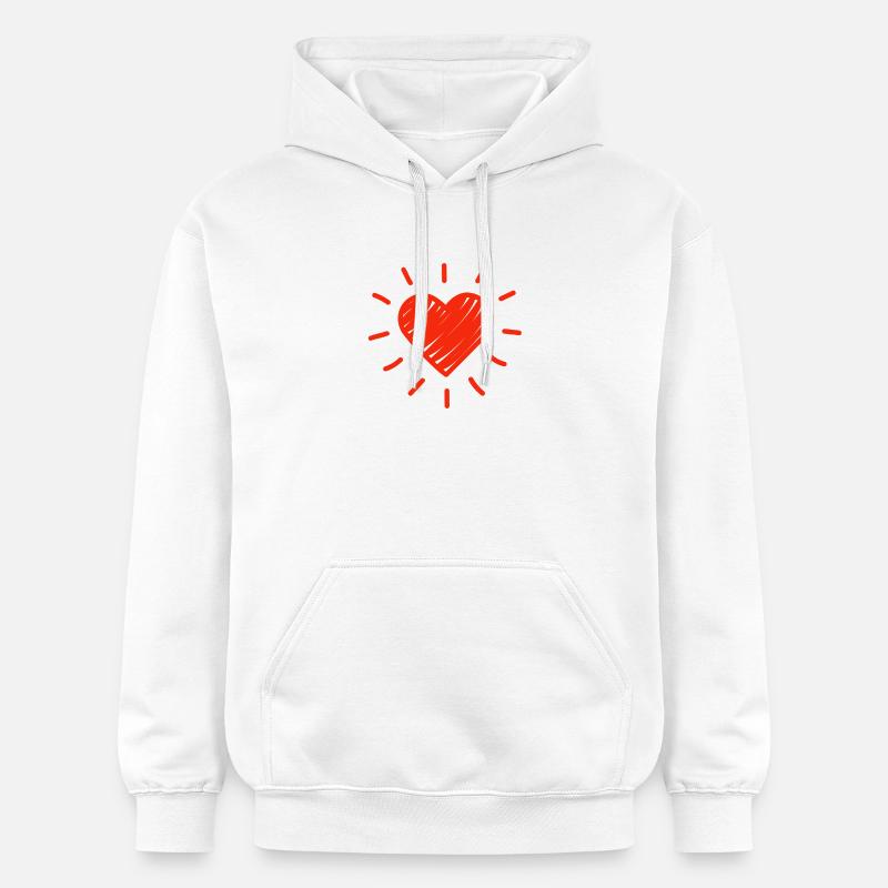 Saint-Valentin, Saint-Valentin, Saint-Valentin - Sweat à capuche Softstyle® Gildan Unisexe - blanc