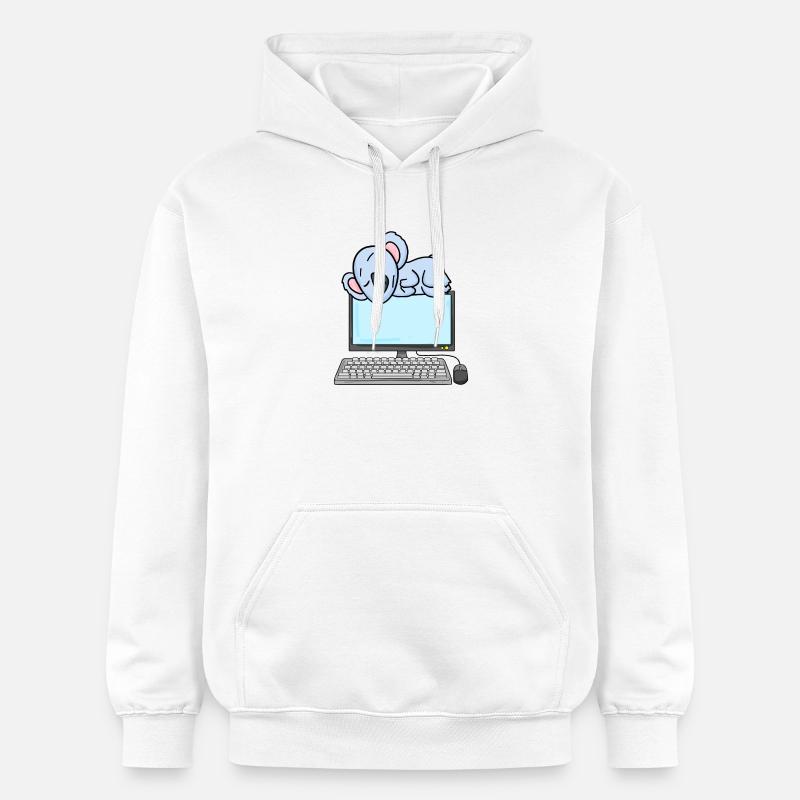 Koala Computer Nerd Programmer Gift - Gildan Unisex Softstyle® Midweight Hoodie - white