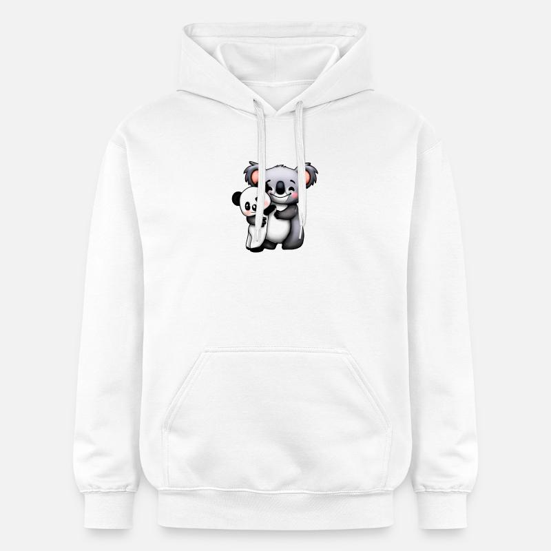 simpatico orso koala e orso panda squeeze e - Felpa con cappuccio unisex Softstyle® Gildan con grammatura media - bianco