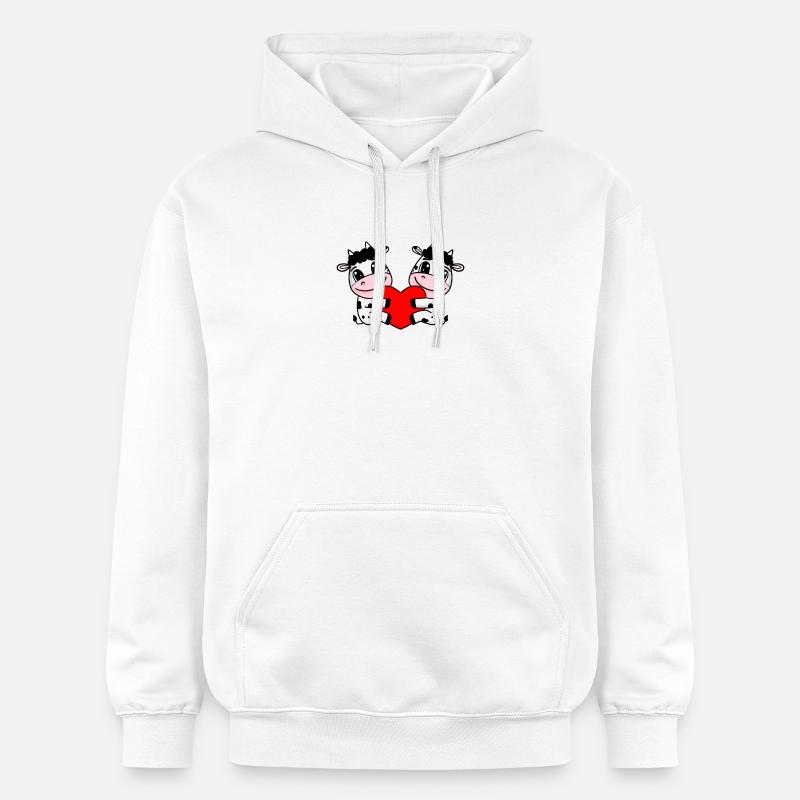 Cœur de vache aime les vaches - Sweat à capuche Softstyle® Gildan Unisexe - blanc