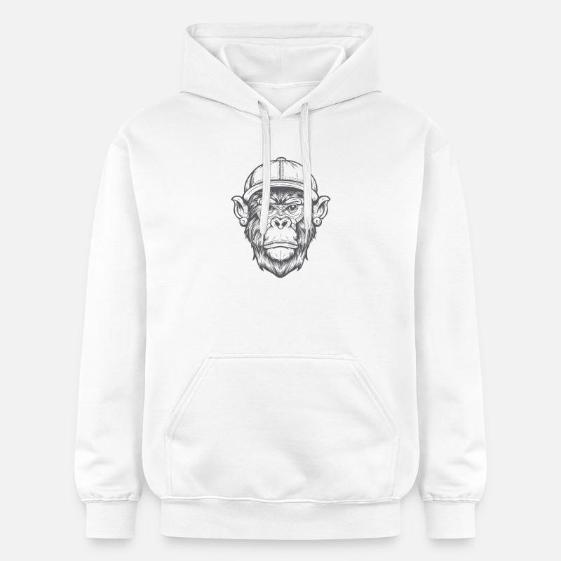Singe Funky - Sweat à capuche Softstyle® Gildan Unisexe - blanc