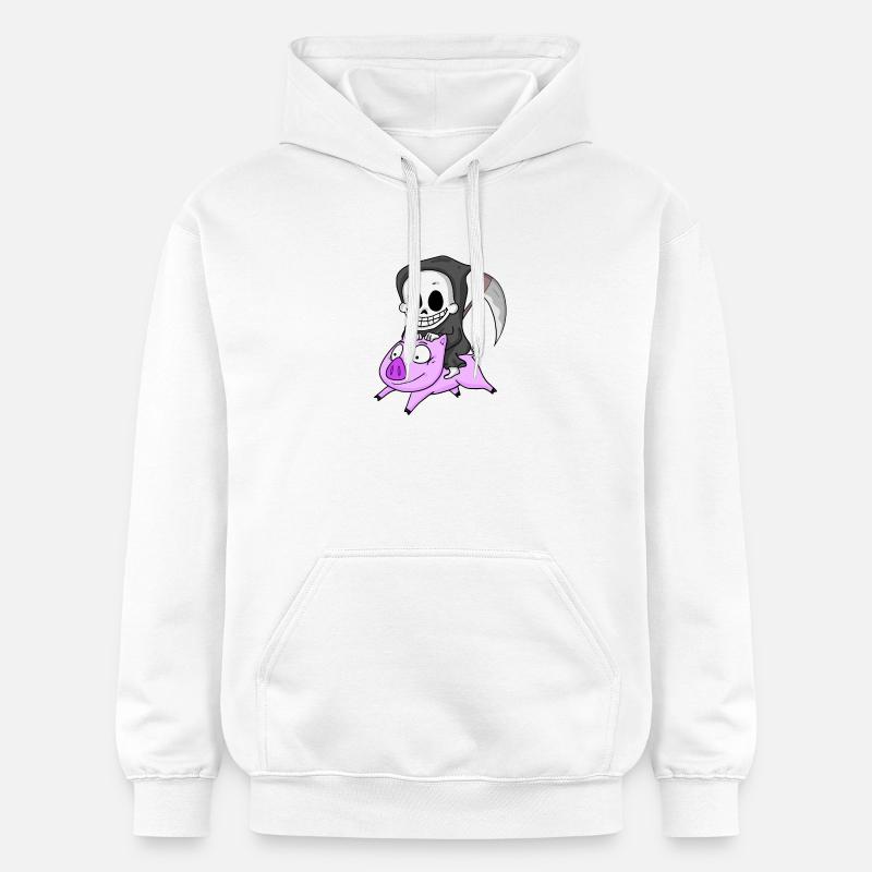 Cochon Faucheur - Sweat à capuche Softstyle® Gildan Unisexe - blanc