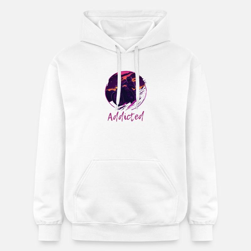 Synthwave Motorcycle Addicted - Gildan Unisex Softstyle® Midweight Hoodie - Weiß