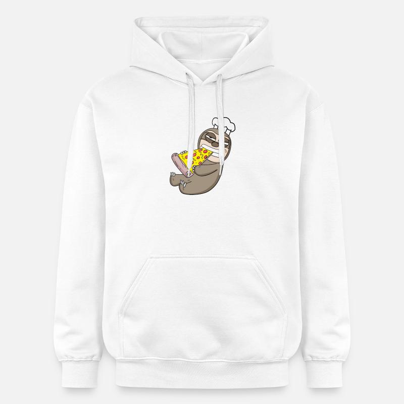 Gourmet Sloth Pizza - Sweat à capuche Softstyle® Gildan Unisexe - blanc