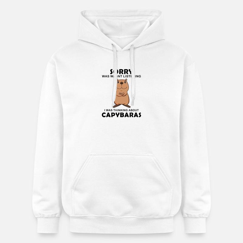 Capybara Wasserschwein Capybaras - Sweat à capuche Softstyle® Gildan Unisexe - blanc