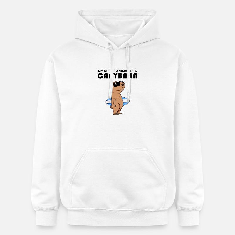 Capybara Wasserschwein Capybaras - Sweat à capuche Softstyle® Gildan Unisexe - blanc