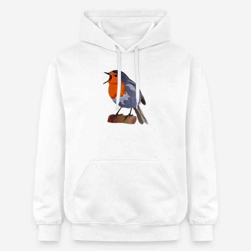 Illustration du merle sur textile - Sweat à capuche Softstyle® Gildan Unisexe - blanc