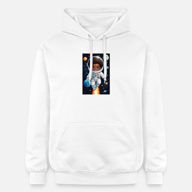 Visage d’enfant aventurier de l’espace - Sweat à capuche Softstyle® Gildan Unisexe - blanc