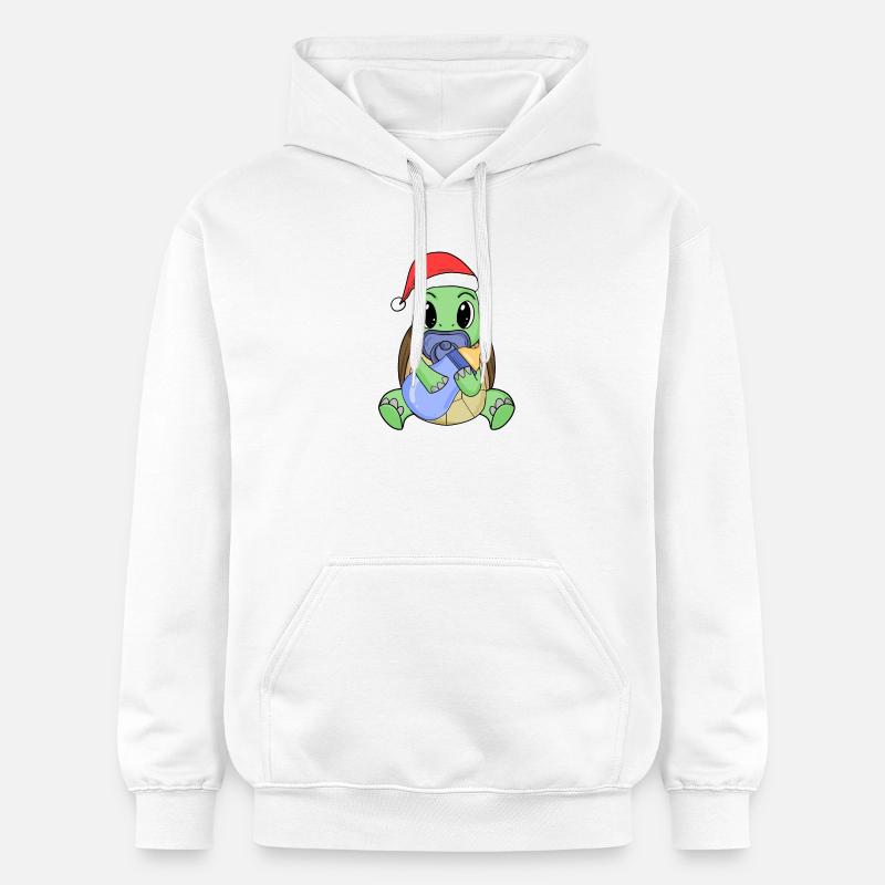 Tortue bébé Noël - Sweat à capuche Softstyle® Gildan Unisexe - blanc