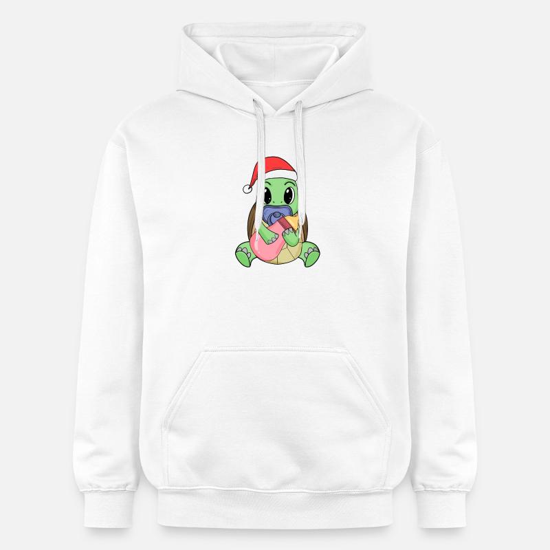 Tortue bébé Noël - Sweat à capuche Softstyle® Gildan Unisexe - blanc